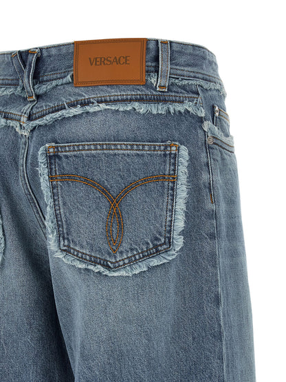 Vaqueros Boyfriend Versace de Algodón Azul
