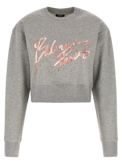 Sudadera Balmain de algodón gris