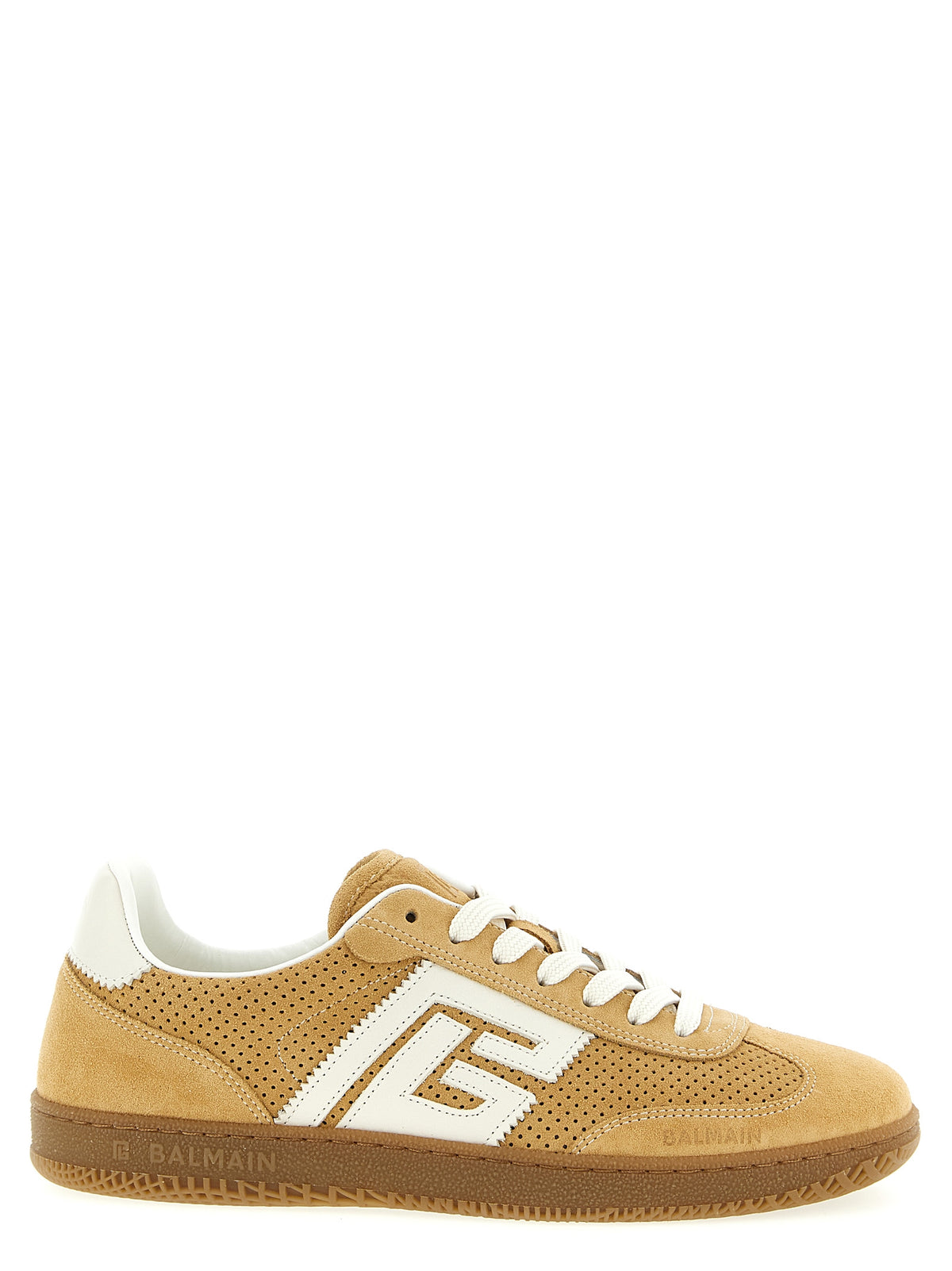 Baskets basses Balmain en cuir de veau beige