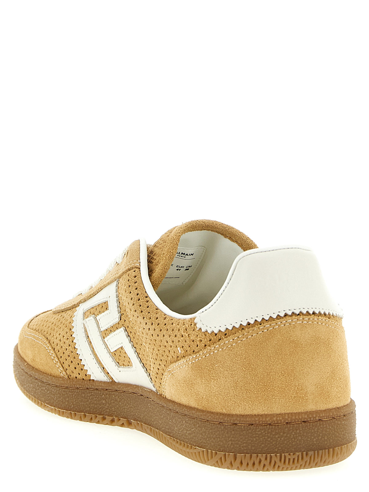 Baskets basses Balmain en cuir de veau beige