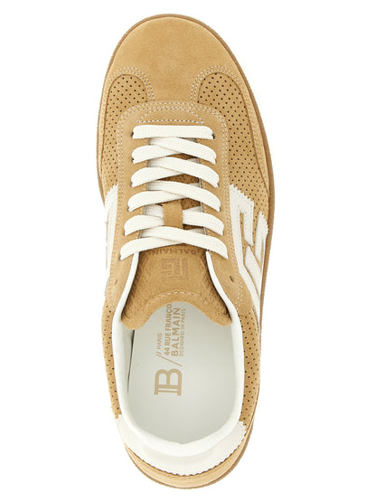 Baskets basses Balmain en cuir de veau beige