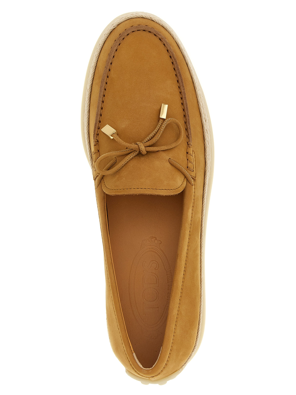 Mocasines De Piel De VacunoBeige Tod's Gomma Rafia 92K