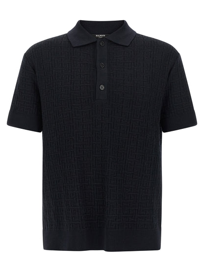 Polo Balmain de lana azul