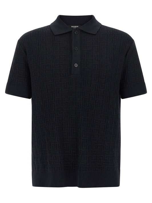 Polo Balmain de lana azul