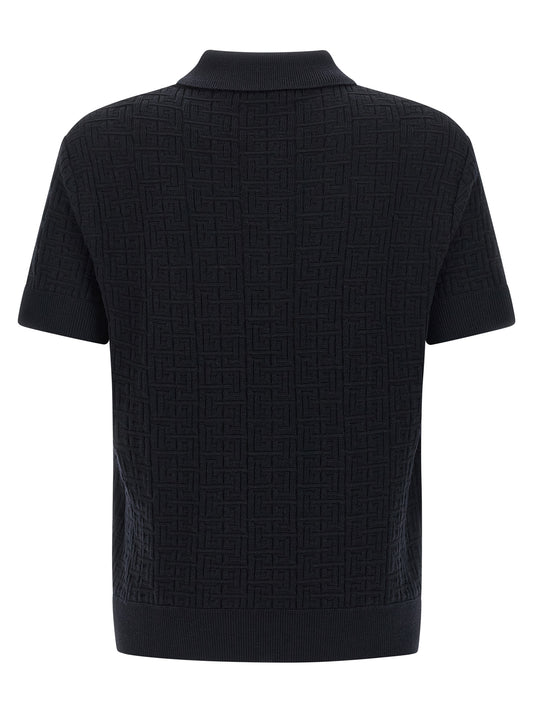 Polo Balmain de lana azul