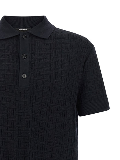 Polo Balmain de lana azul