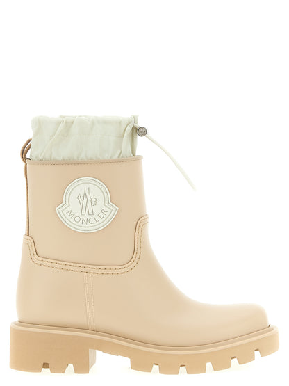 Bottines Moncler en PVC Beige Style Urbain Moderne