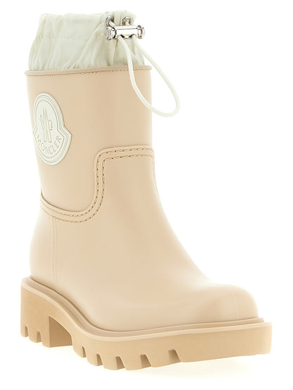 Bottines Moncler en PVC Beige Style Urbain Moderne
