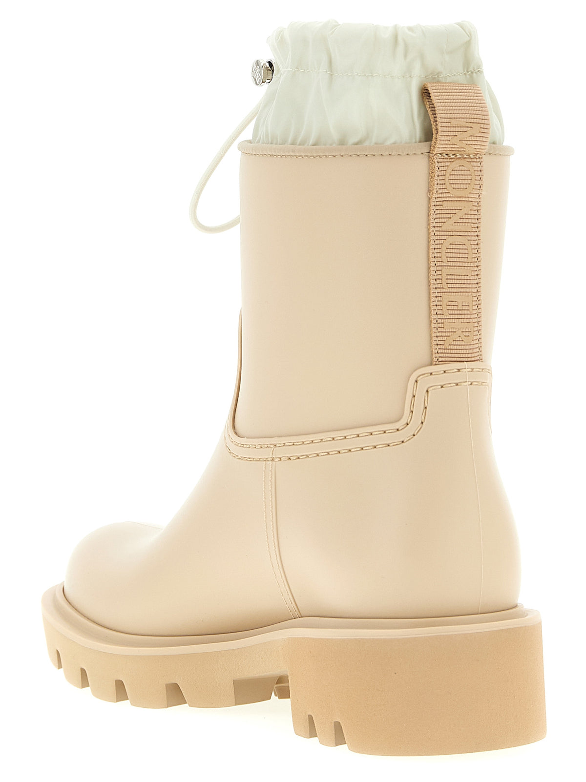 Bottines Moncler en PVC Beige Style Urbain Moderne