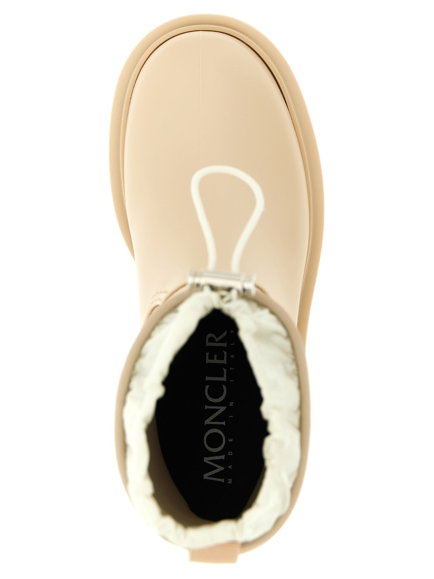 Bottines Moncler en PVC Beige Style Urbain Moderne