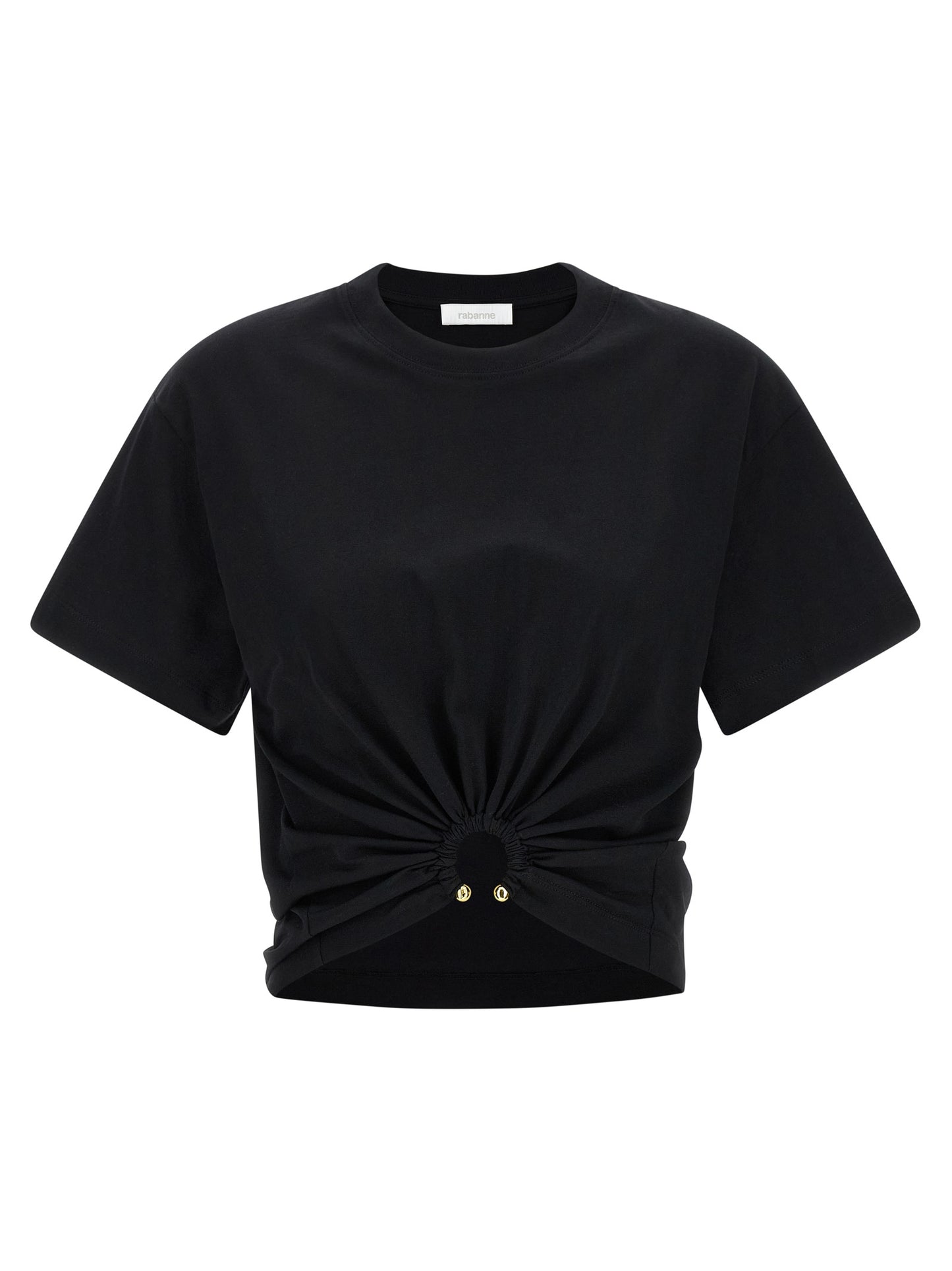 Camiseta de algodón negra de Paco Rabanne