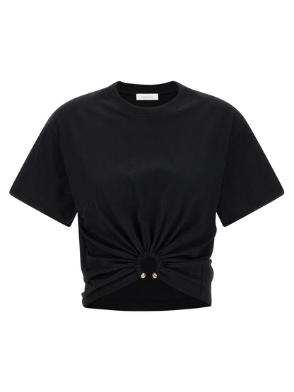Camiseta de algodón negra de Paco Rabanne