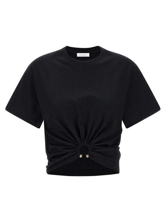 Camiseta de algodón negra de Paco Rabanne