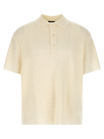 Polo Balmain de lana blanca