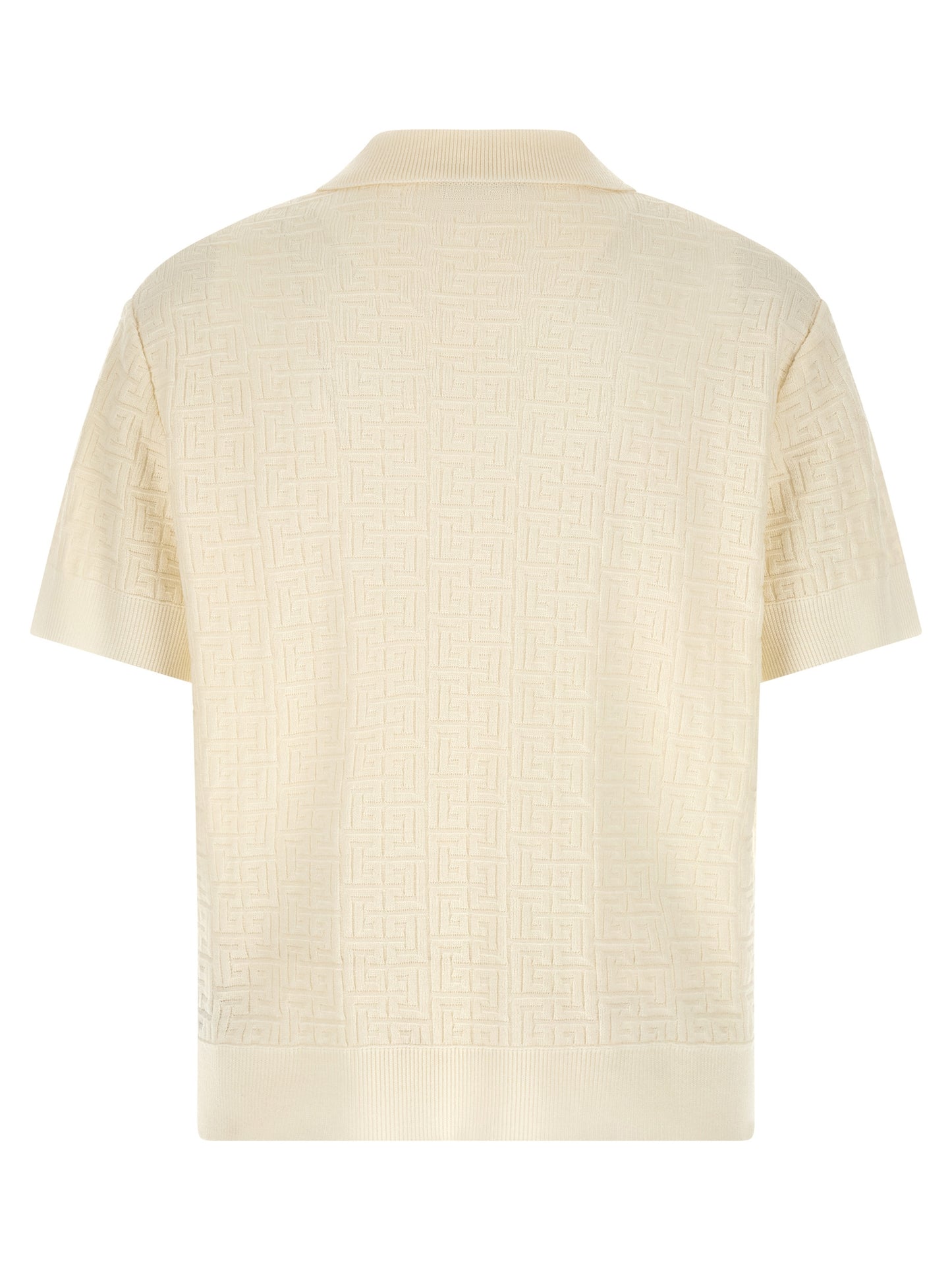 Polo Balmain de lana blanca