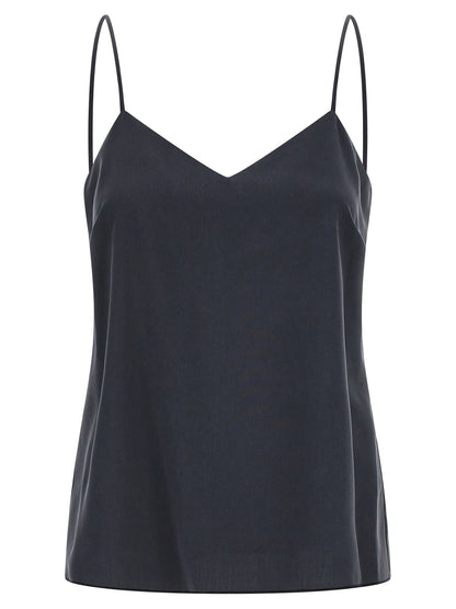 Camiseta de seda gris sin mangas Max Mara