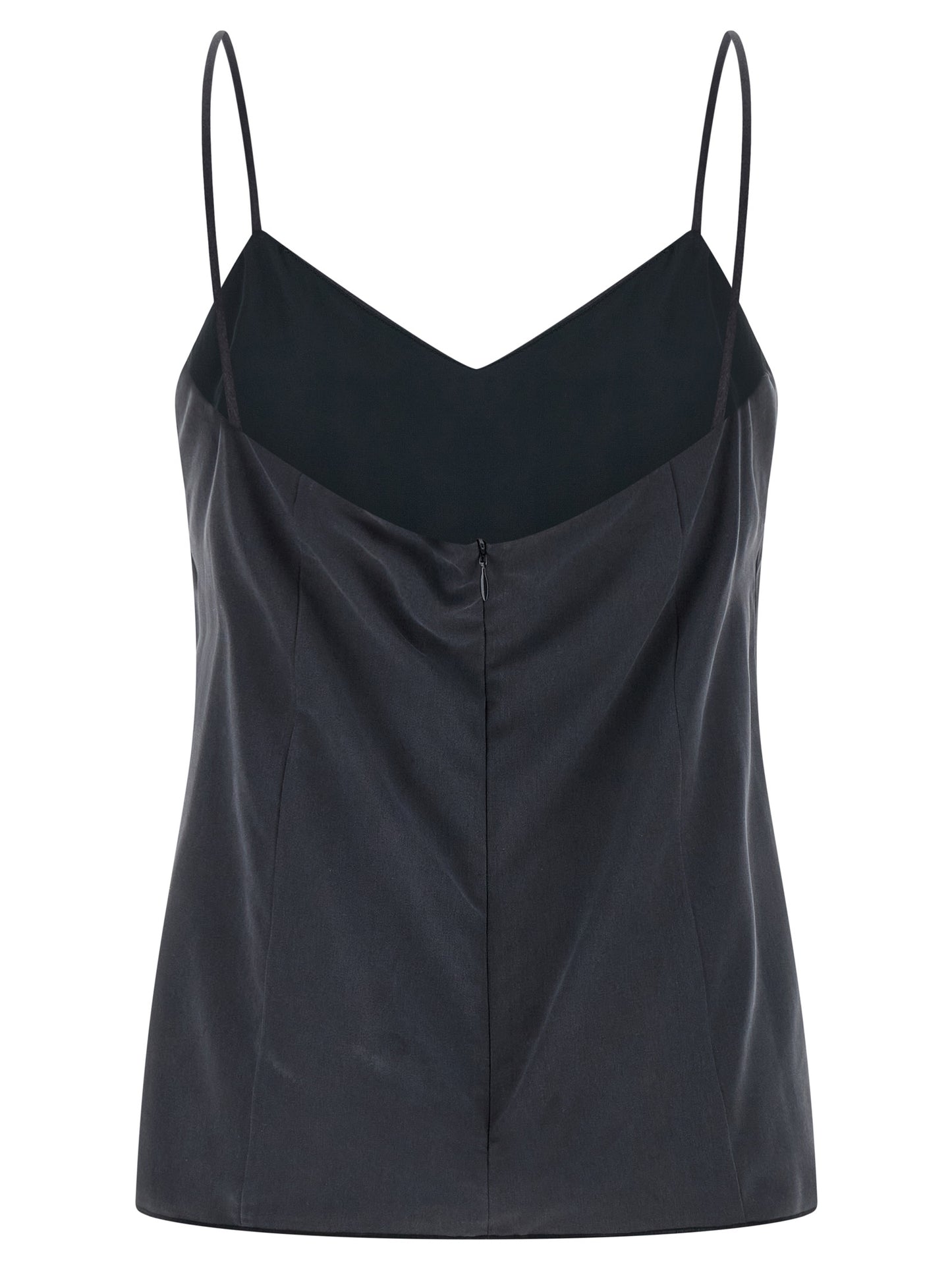 Camiseta de seda gris sin mangas Max Mara