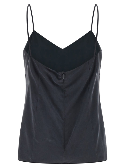 Camiseta de seda gris sin mangas Max Mara