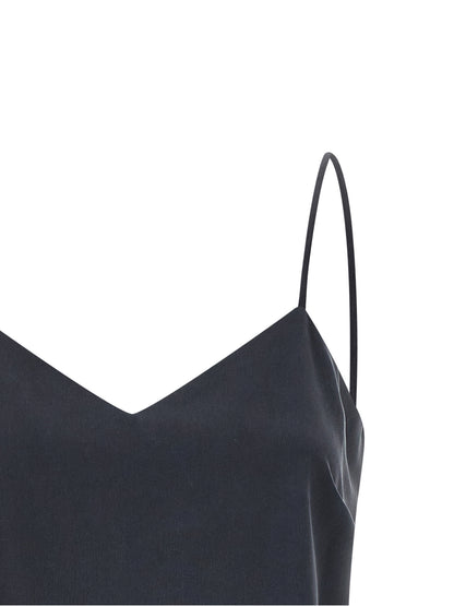 Camiseta de seda gris sin mangas Max Mara
