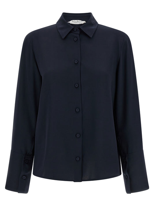 Blusa de seda azul Max Mara