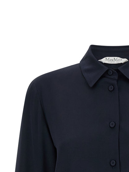 Blusa de seda azul Max Mara