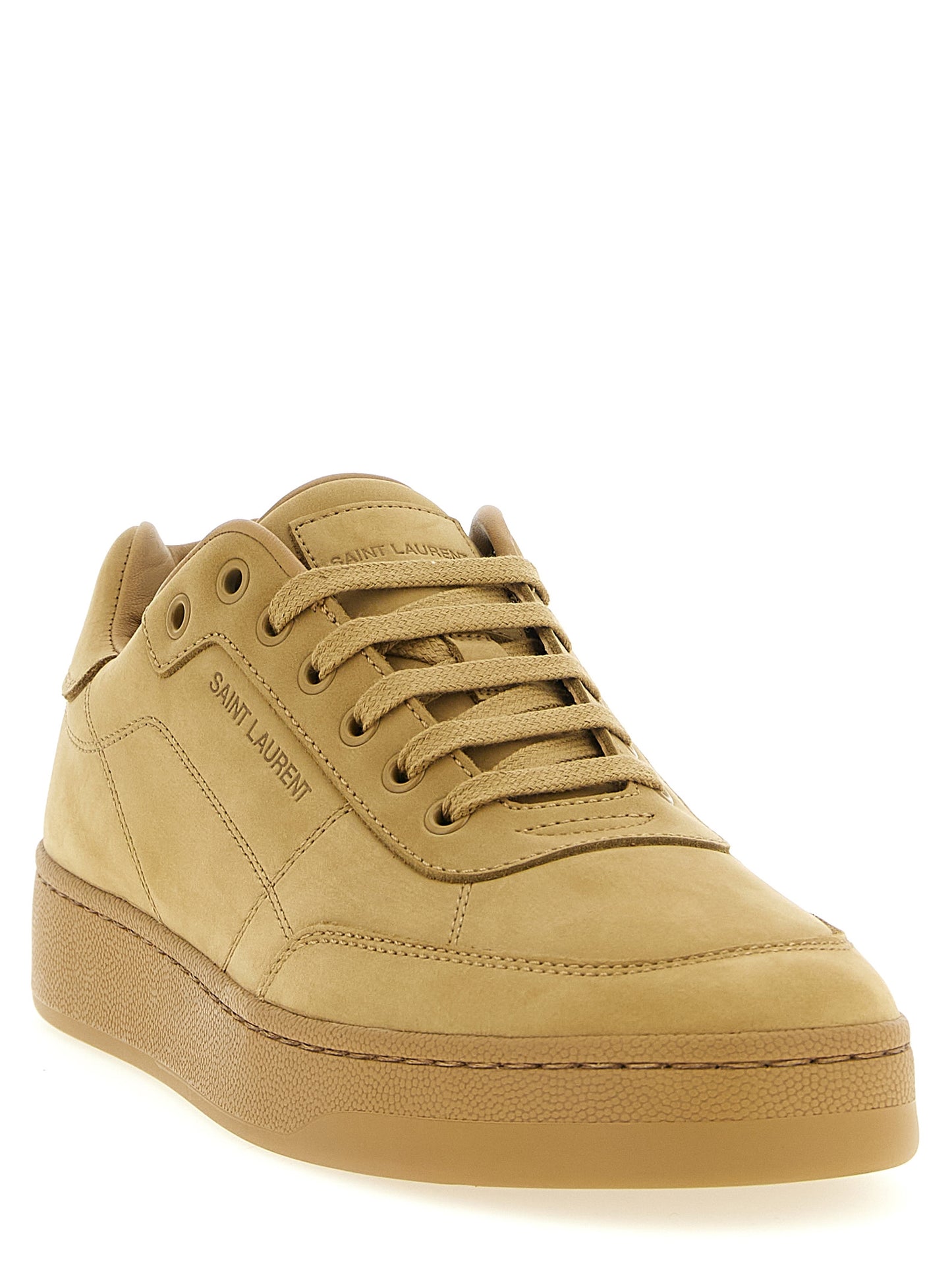 Zapatillas Saint Laurent de piel de becerro beige