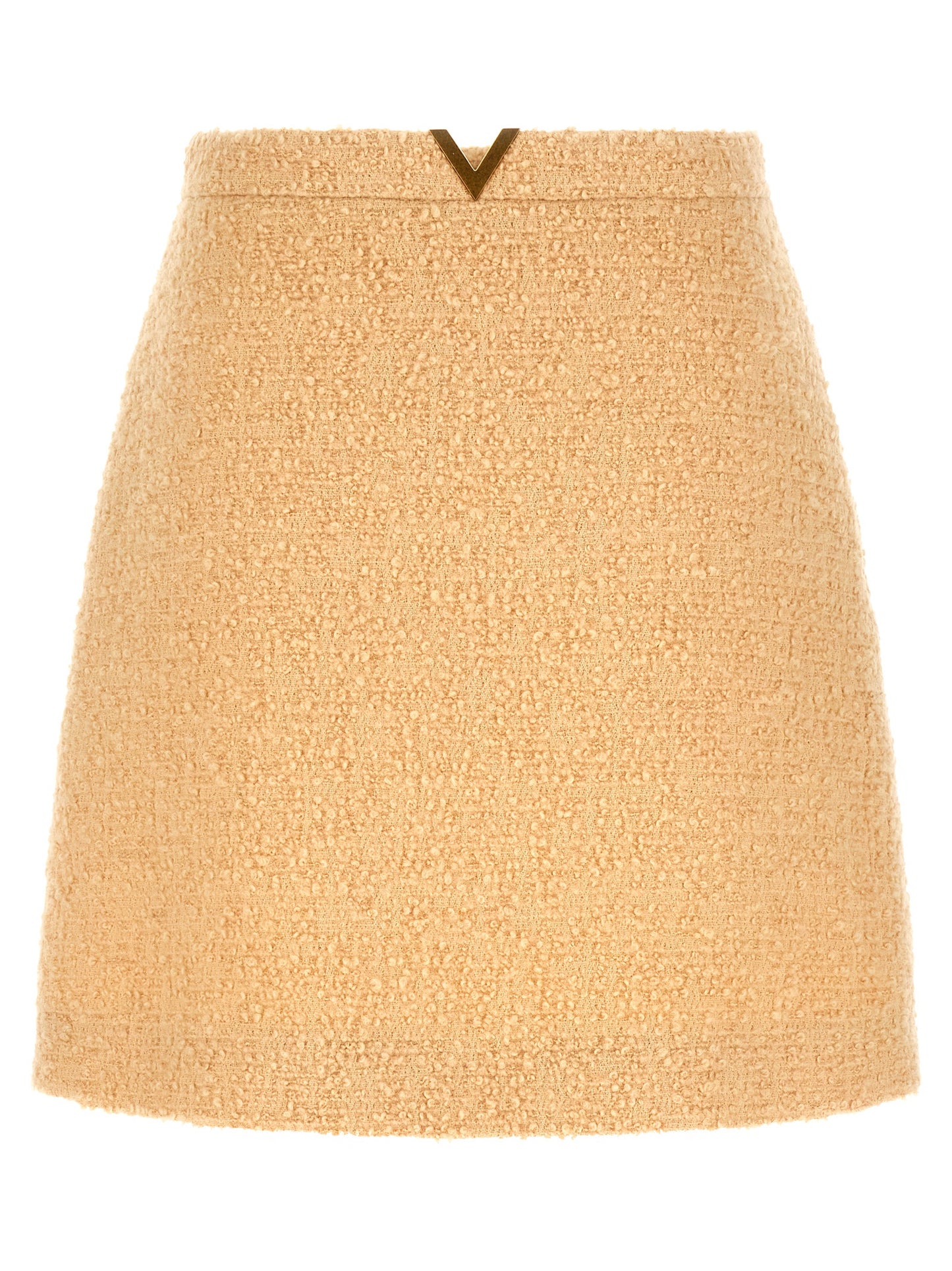 Jupe longue en laine vierge beige Valentino Garavani