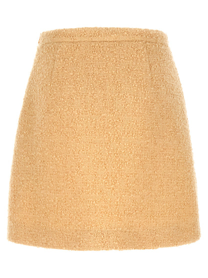 Jupe longue en laine vierge beige Valentino Garavani