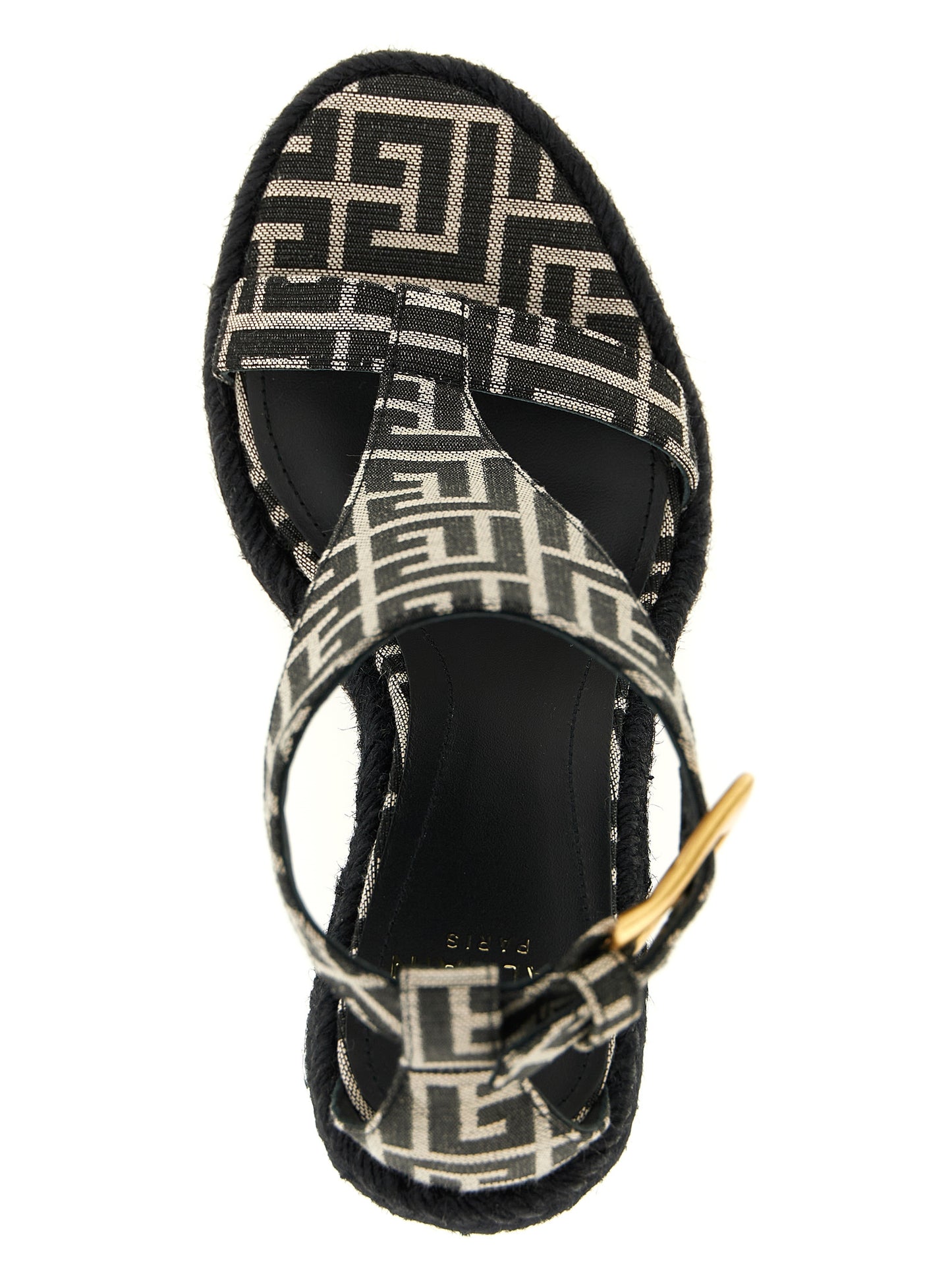 Sandalias Balmain de cuña de poliéster negras