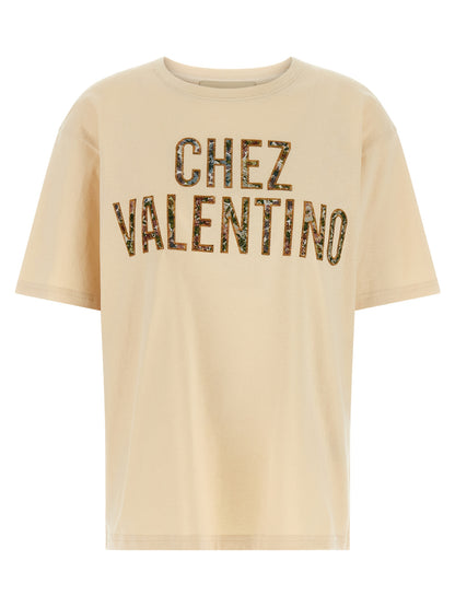 Camiseta de algodón beige de Valentino Garavani