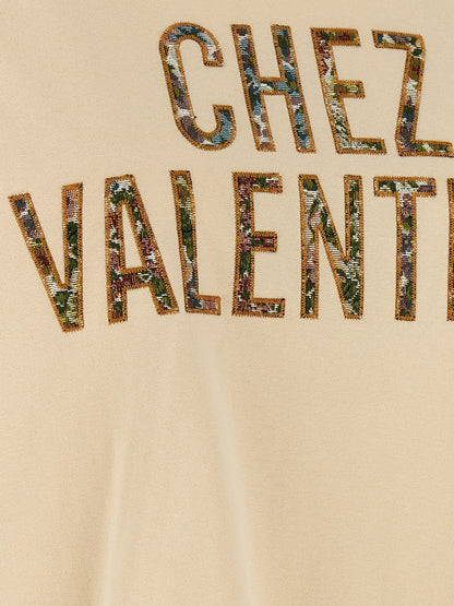 Camiseta de algodón beige de Valentino Garavani