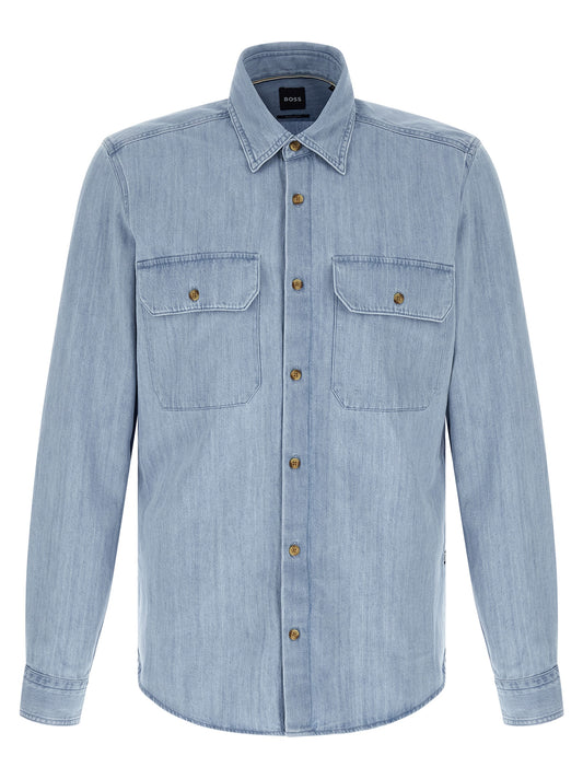 Chemisier en coton bleu Hugo Boss