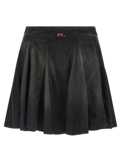 Jupe longue en coton noir Diesel