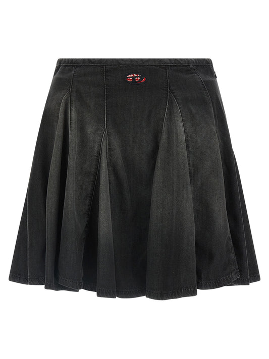 Falda larga Diesel de algodón negro