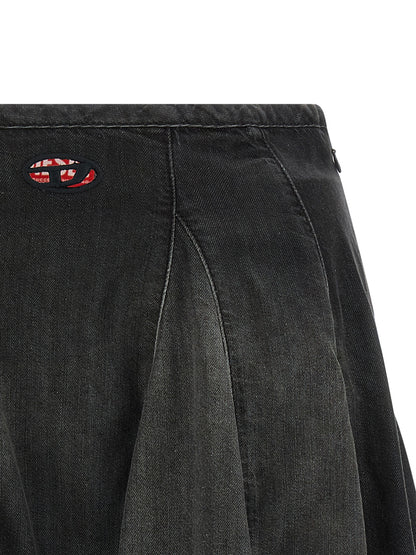 Jupe longue en coton noir Diesel