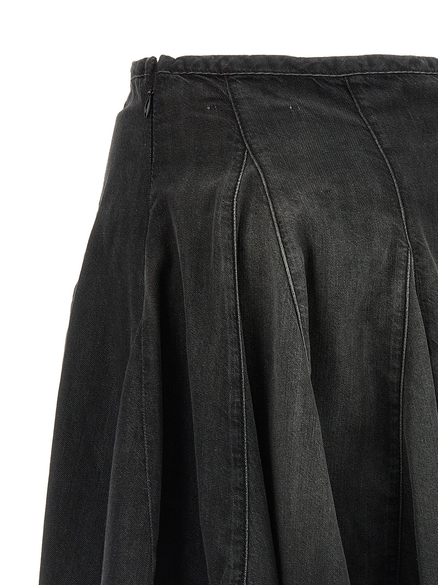 Jupe longue en coton noir Diesel