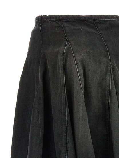 Jupe longue en coton noir Diesel