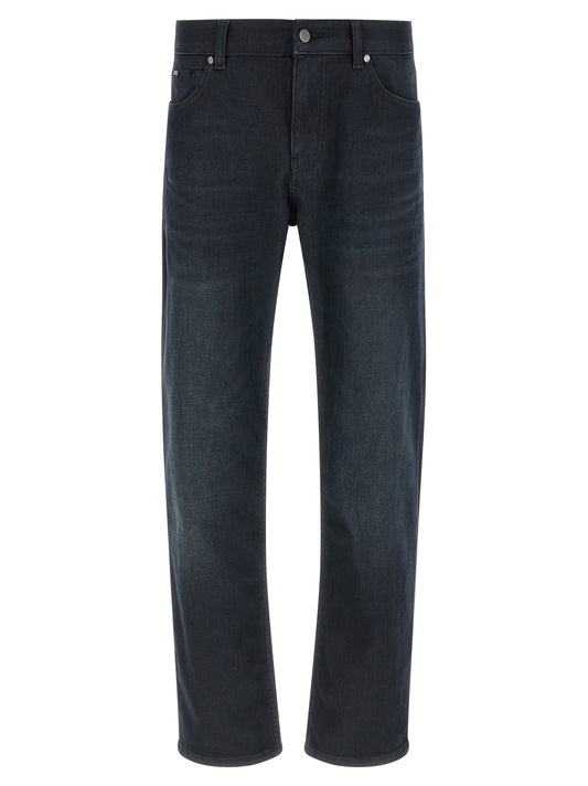 Hugo Boss Pantalones Vaqueros Rectos de Algodón Azules