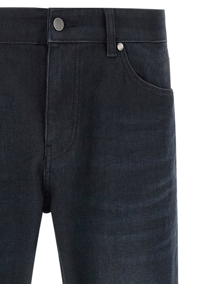 Hugo Boss Pantalones Vaqueros Rectos de Algodón Azules