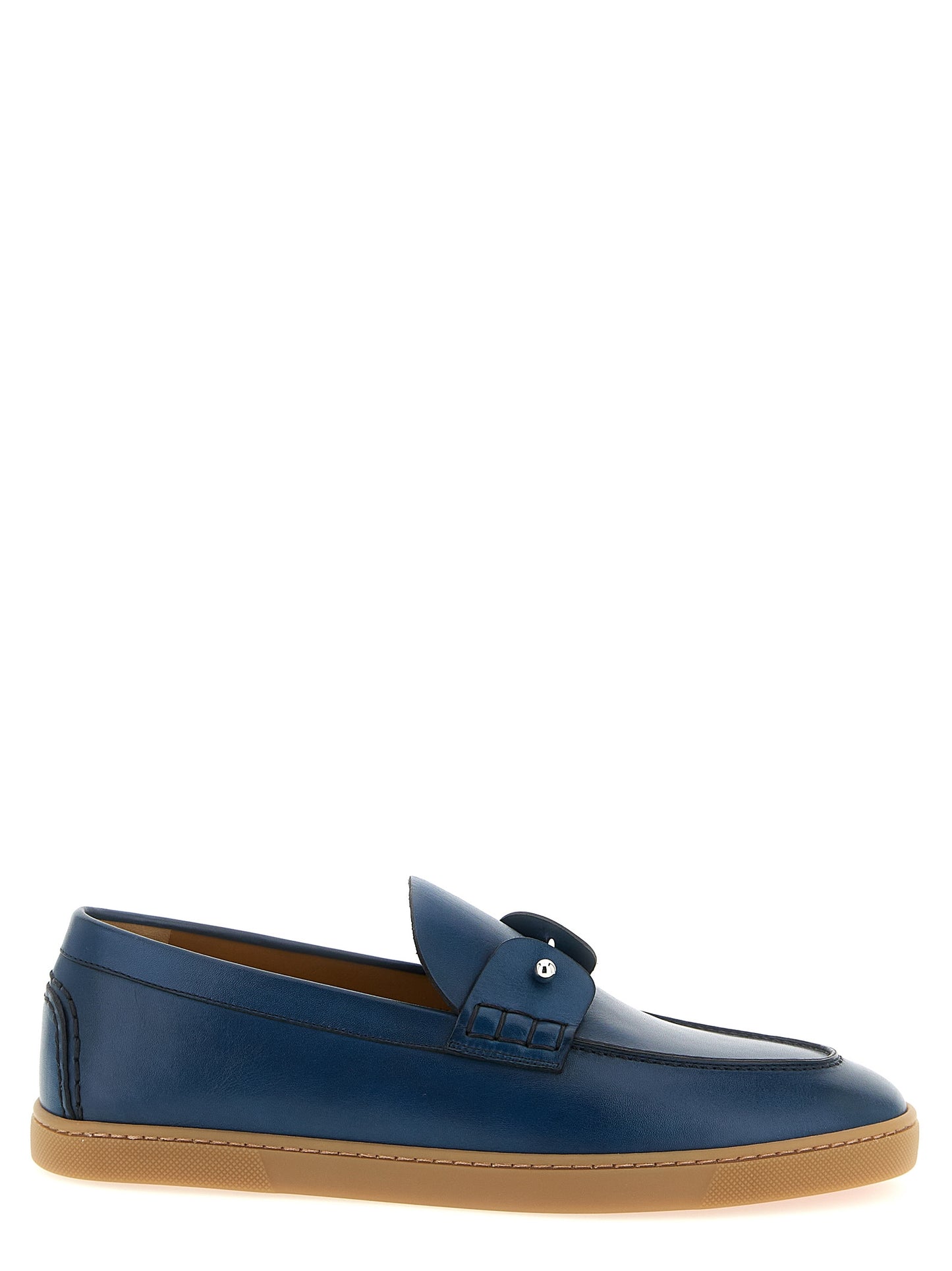 Mocasines sin cordones Christian Louboutin de piel de becerro azul