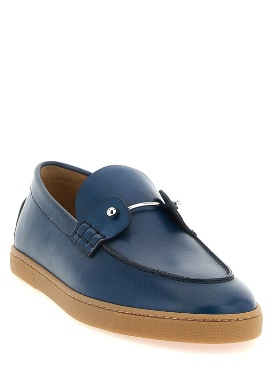 Mocasines sin cordones Christian Louboutin de piel de becerro azul