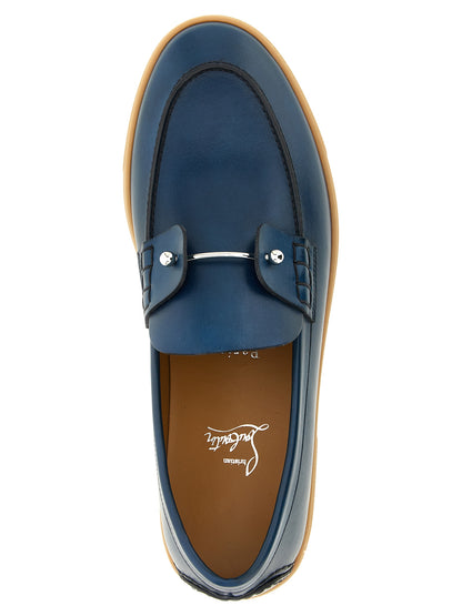 Mocasines sin cordones Christian Louboutin de piel de becerro azul