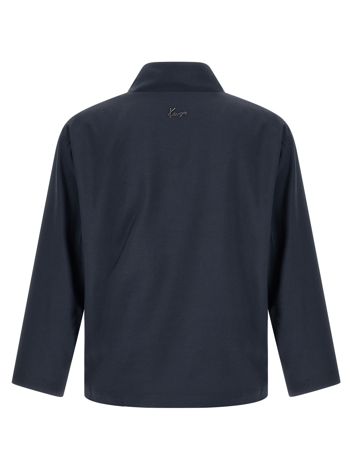 Blazer Kenzo De Viscosa Azul - Corte Kimono Frontal