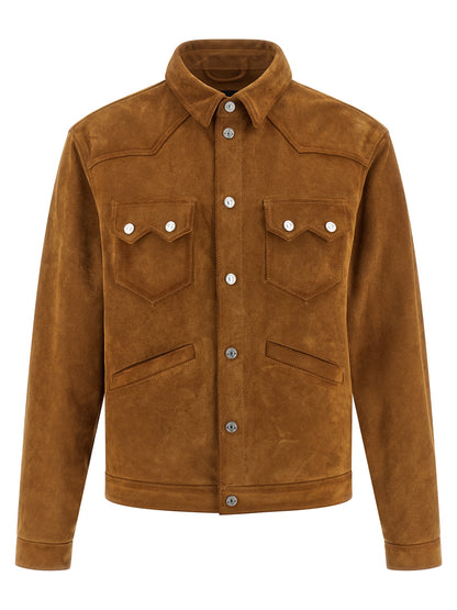Chaqueta de cuero de polivinilo beige de Dsquared²