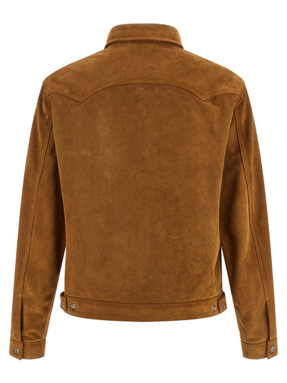 Chaqueta de cuero de polivinilo beige de Dsquared²