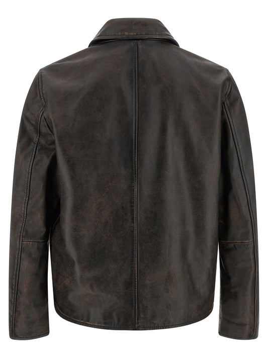 Diesel Brown Cowhide Leather Jacket