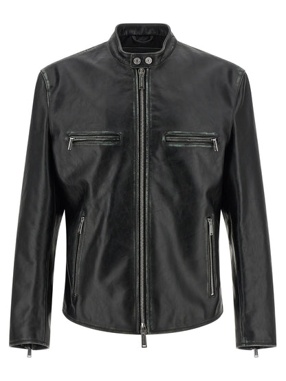 Chaqueta de cuero Dsquared² negra