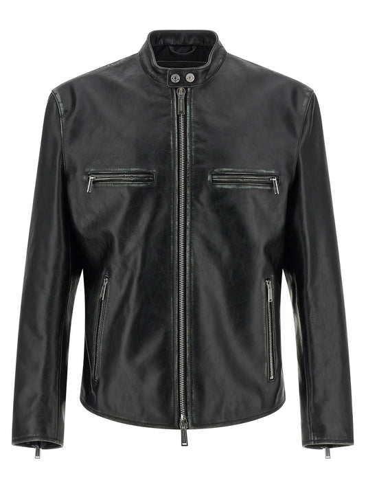 Chaqueta de cuero Dsquared² negra
