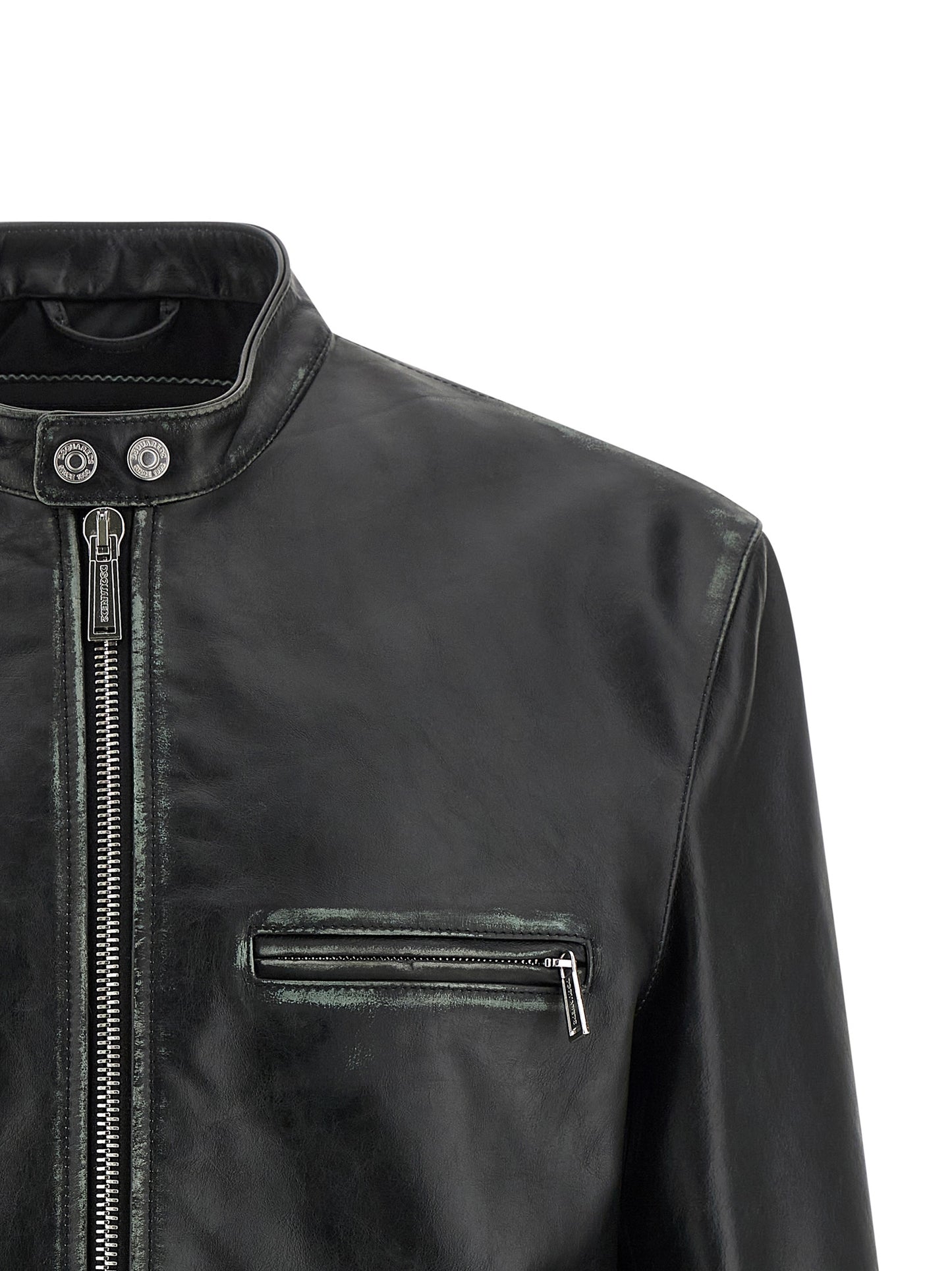Chaqueta de cuero Dsquared² negra