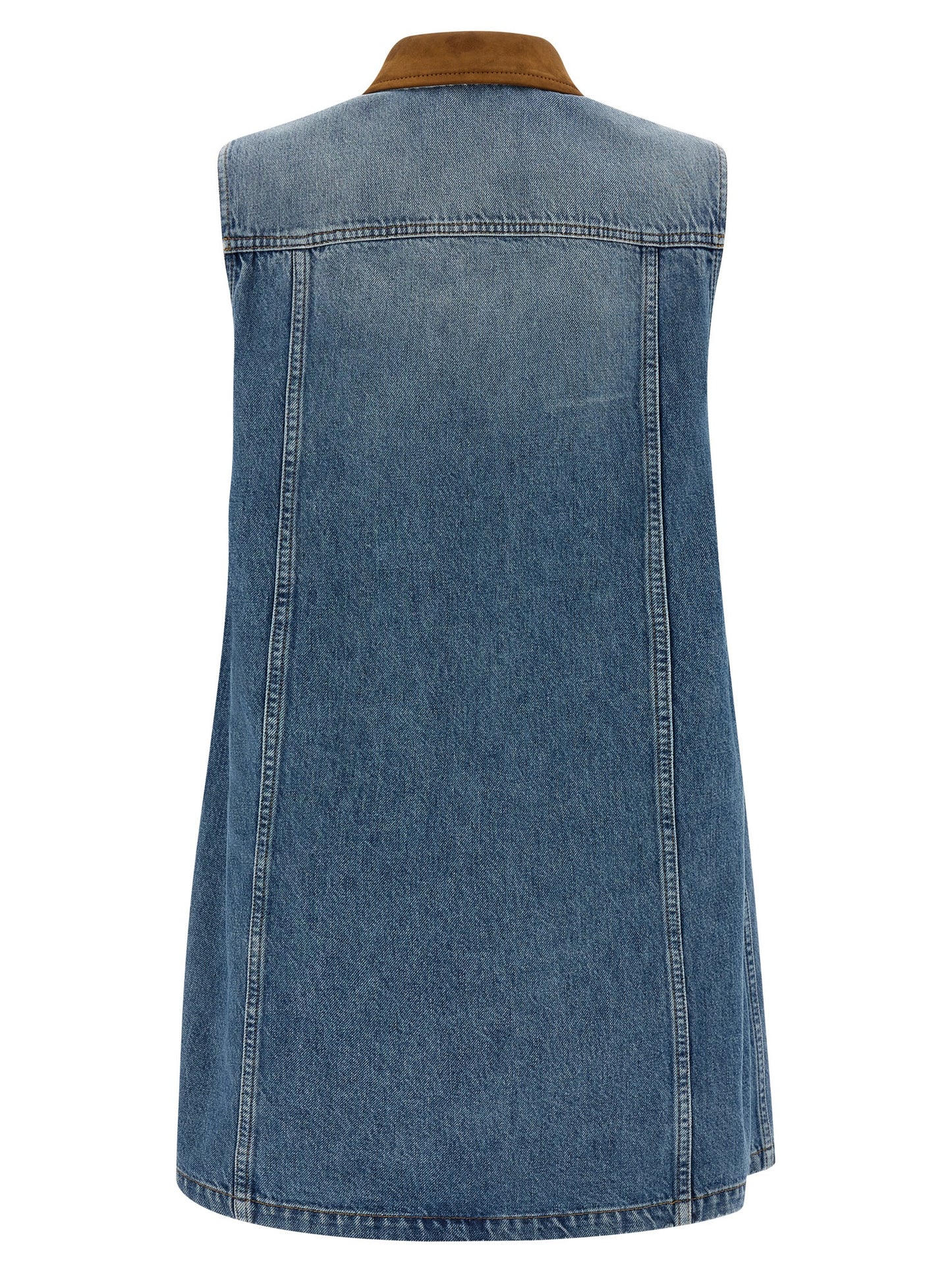 Vestido corto de algodón azul Versace